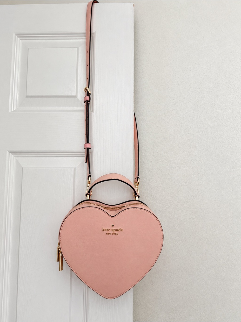 kate spade Pink Heart Crossbody Bag with Gold Hardware